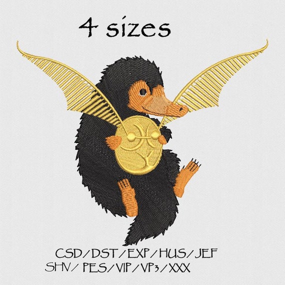 Niffler With Golden Snitch Machine Embroidery Etsy