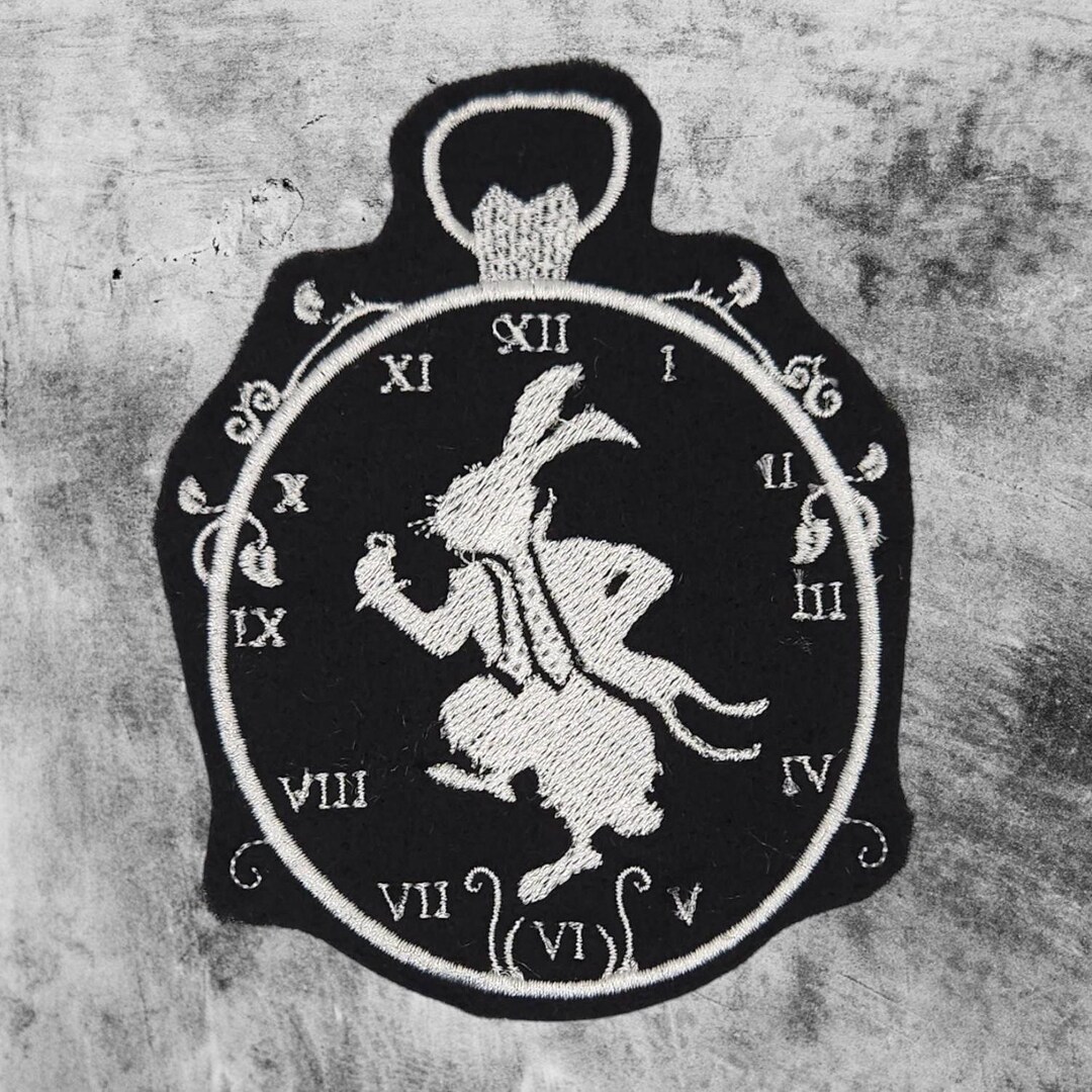 Whimsical White Rabbit Patch - Always Late - Etsy