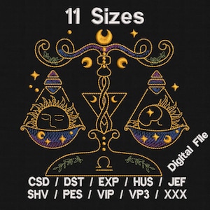 Libra 11 sizes Machine Embroidery