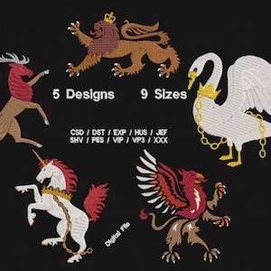 Heraldry Bundle x 9 sizes Machine Embroidery