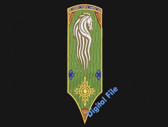 Rohan Banner Lotr X9 Sizes Machine Embroidery Etsy