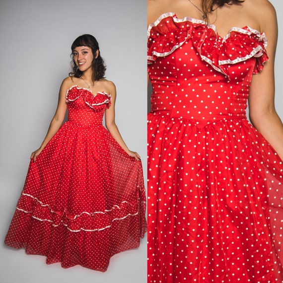 Vintage Prom Dress Gunne Sax Wedding Dress Jessica Mcclintock Polka Dot Tulle Maxi 1980s Valentines Sweetheart Fashion X small Small Etsy Canada