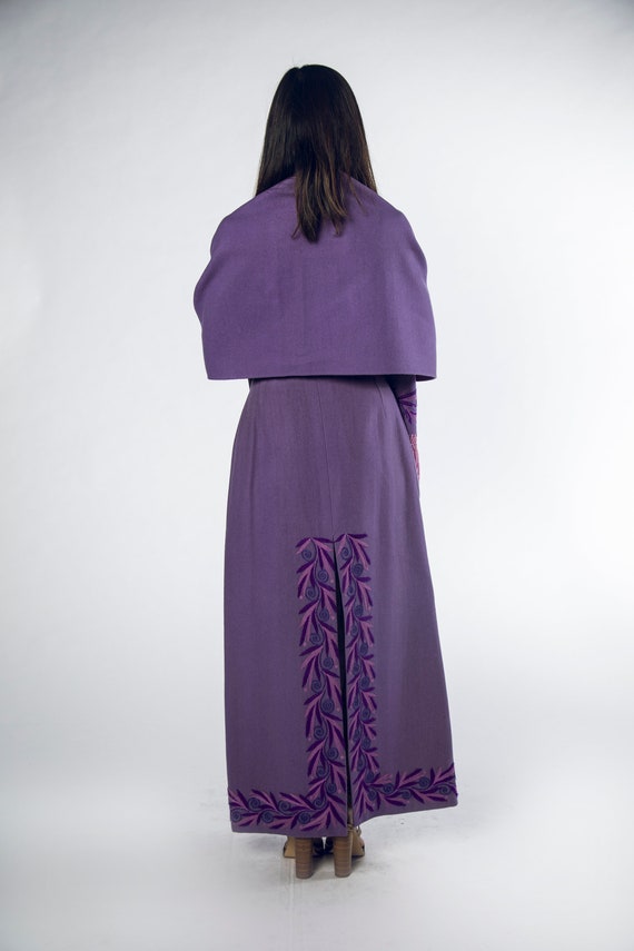 Woza 1960s Purple lavender felt wool skirt and ma… - image 6