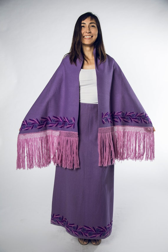 Woza 1960s Purple lavender felt wool skirt and ma… - image 10