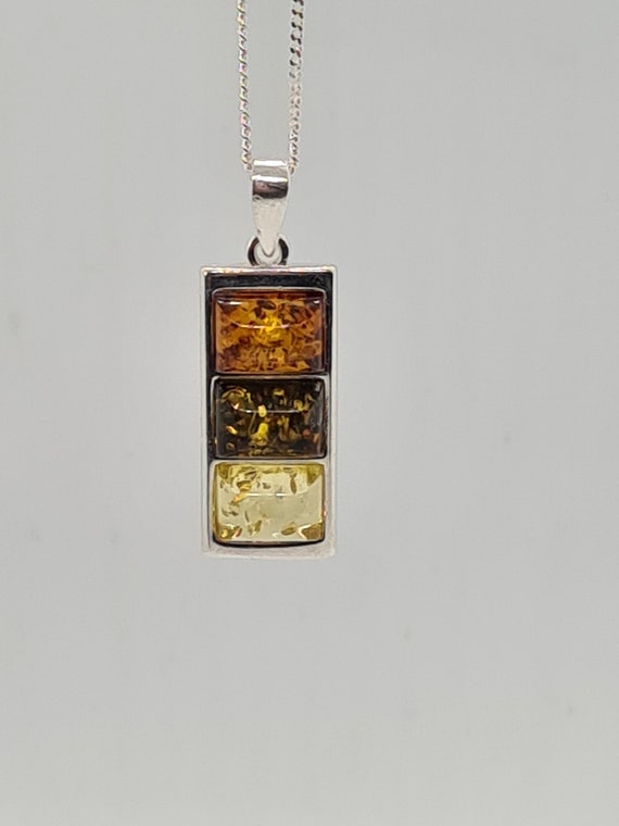 Multi Color Amber Rectangle Pendants Multi Color Amber Rectangle Pendants