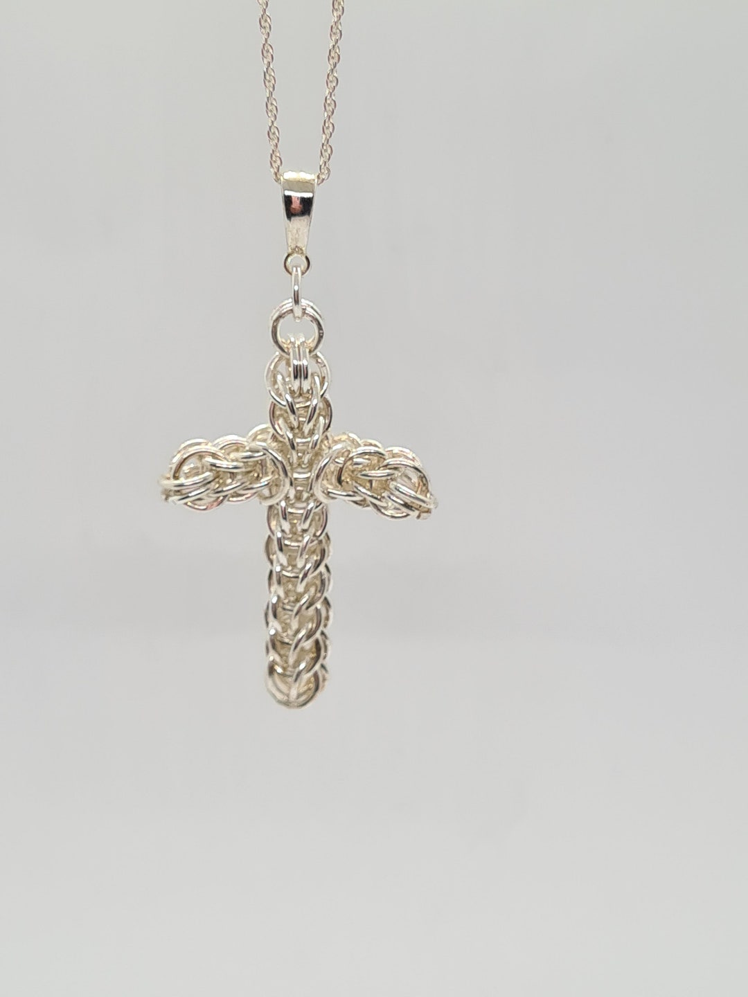 Chainmaille cross pendant Cross pendant necklace Etsy.de