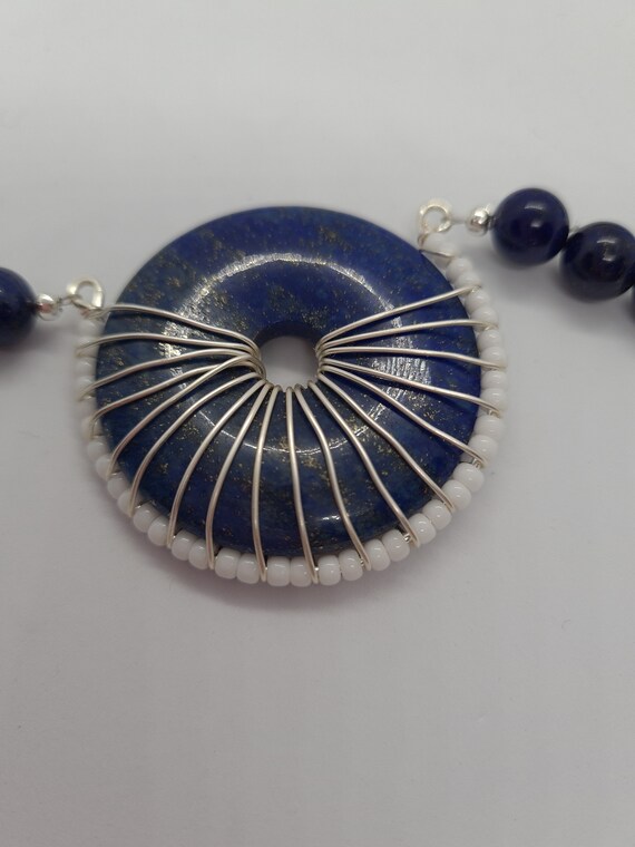 Lapis Lazuli Donut Pendant and Necklace Wire Wrapped Donut Pendant and  Necklace Blue Gemstone Pendant Necklace - Etsy