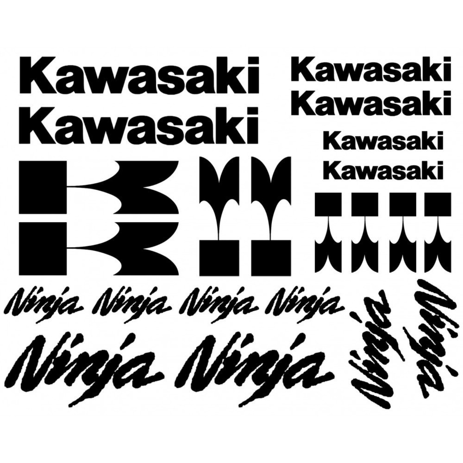 Kawasaki Graphics Decal Vinyl Sticker Set Etsy New Zealand