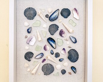 Unique seashell art | Sea shell home decor | Beach home decor | Coastal decor | Rustic beach decor | naturally weathered seashell variety