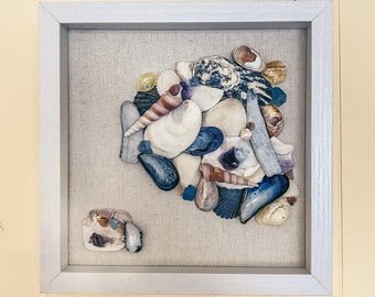 Unique seashell art | Sea shell home decor | Beach home decor | Coastal decor | Rustic beach decor | Naturally weathered seashell variety