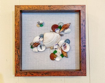 Unique seashell art | Sea shell home decor | Beach home decor | Coastal decor | Rustic beach decor | Naturally weathered seashell variety