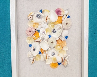 Unique seashell art | Sea shell home decor | Beach home decor | Coastal decor | Rustic beach decor | naturally weathered seashell variety