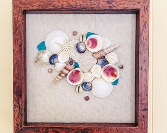 Unique seashell art | Sea shell home decor | Beach home decor | Coastal decor | Rustic beach decor | Naturally weathered seashell variety
