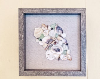 Unique seashell art | Sea shell home decor | Beach home decor | Coastal decor | Rustic beach decor | Naturally weathered seashell variety