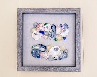 Unique seashell art | Sea shell home decor | Beach home decor | Coastal decor | Rustic beach decor | Naturally weathered seashell variety