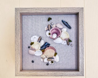 Unique seashell art | Sea shell home decor | Beach home decor | Coastal decor | Rustic beach decor | Naturally weathered seashell variety