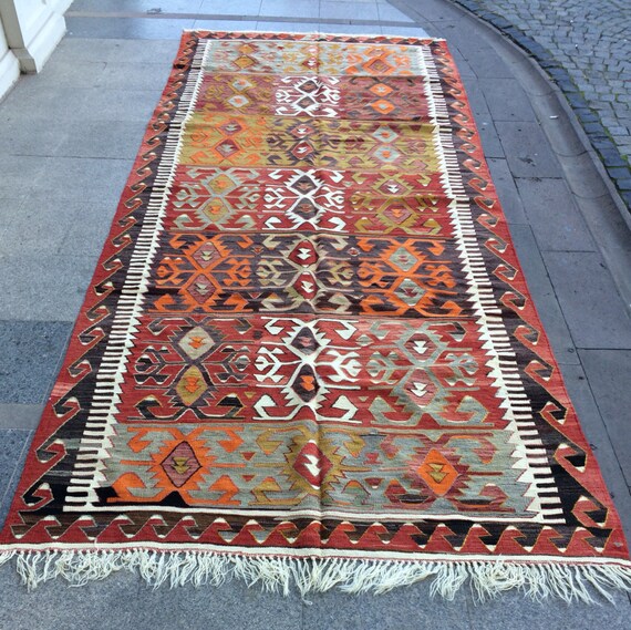 Kilim Rug Oriental turkish Handmade kilim Rug Etsy