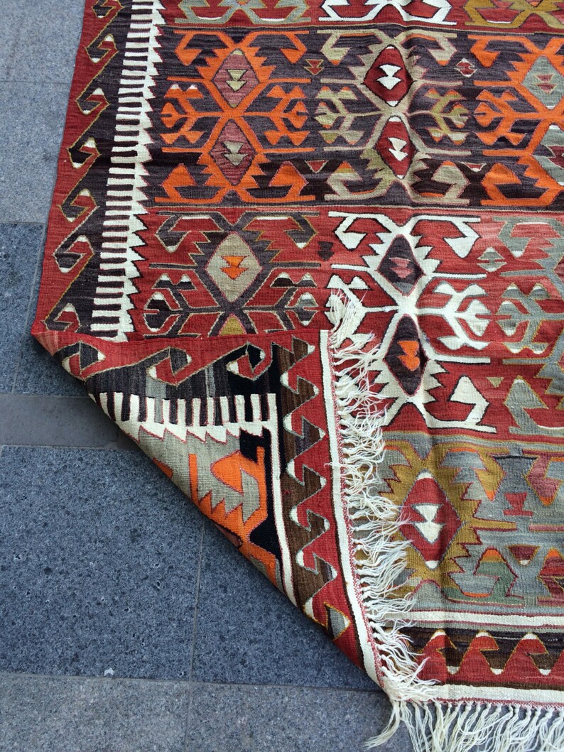 Kilim Rug Oriental turkish Handmade kilim Rug Etsy