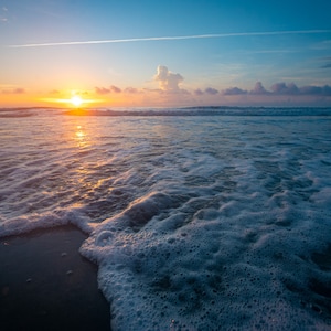 Heavenly Sunrise, Surf Photo, Coastal Beach, Ocean Print, Hilton Head Island, South Carolina, Summer Sand, Pastel Seascape, Soft Colors