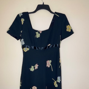 90s Donna Ricco Anemone Floral Print Dress