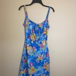 Tropical Floral Print Y2k Rave City Dress