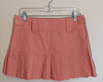 Peach Pleated Mini Skirt