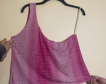 Early 2000's One Shoulder Alligator Print Tank