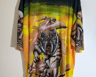 Tiger Semi Sheer Top