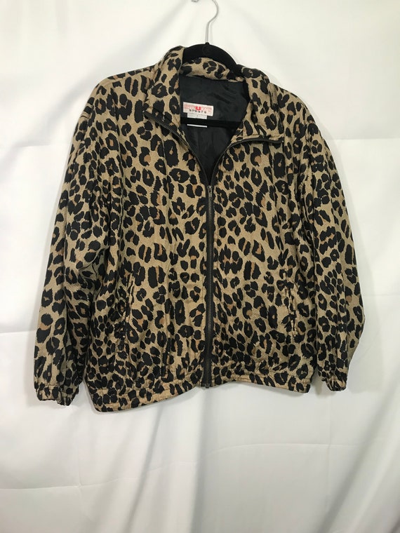 leopard print track jacket