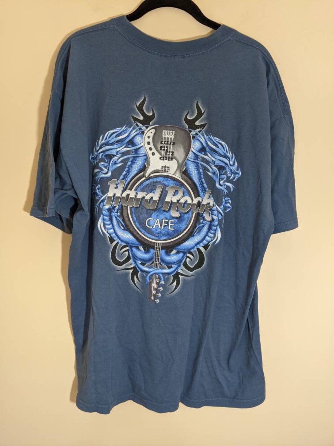Vintage Hard Rock Tribal Dragon Guitar Tee - Etsy