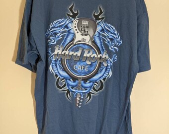 Vintage Hard Rock Tribal Dragon Guitar Tee