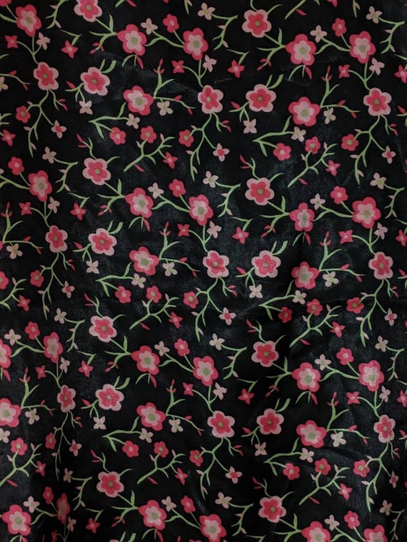 Vintage 1980s Floral Silky Skirt - image 2