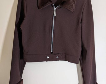 Faux Fur Collar Cropped Jacket