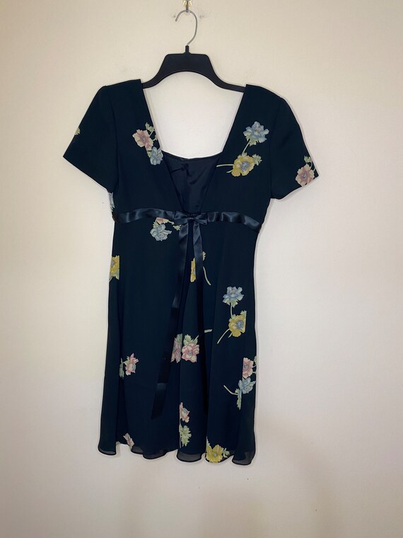 90s Donna Ricco Anemone Floral Print Dress - image 4