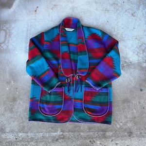 Bright Aztec Pattern Vintage Fleece Blazer
