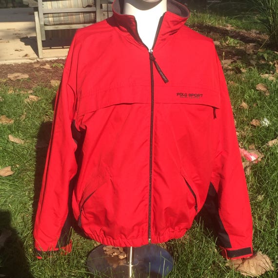 all red polo jacket