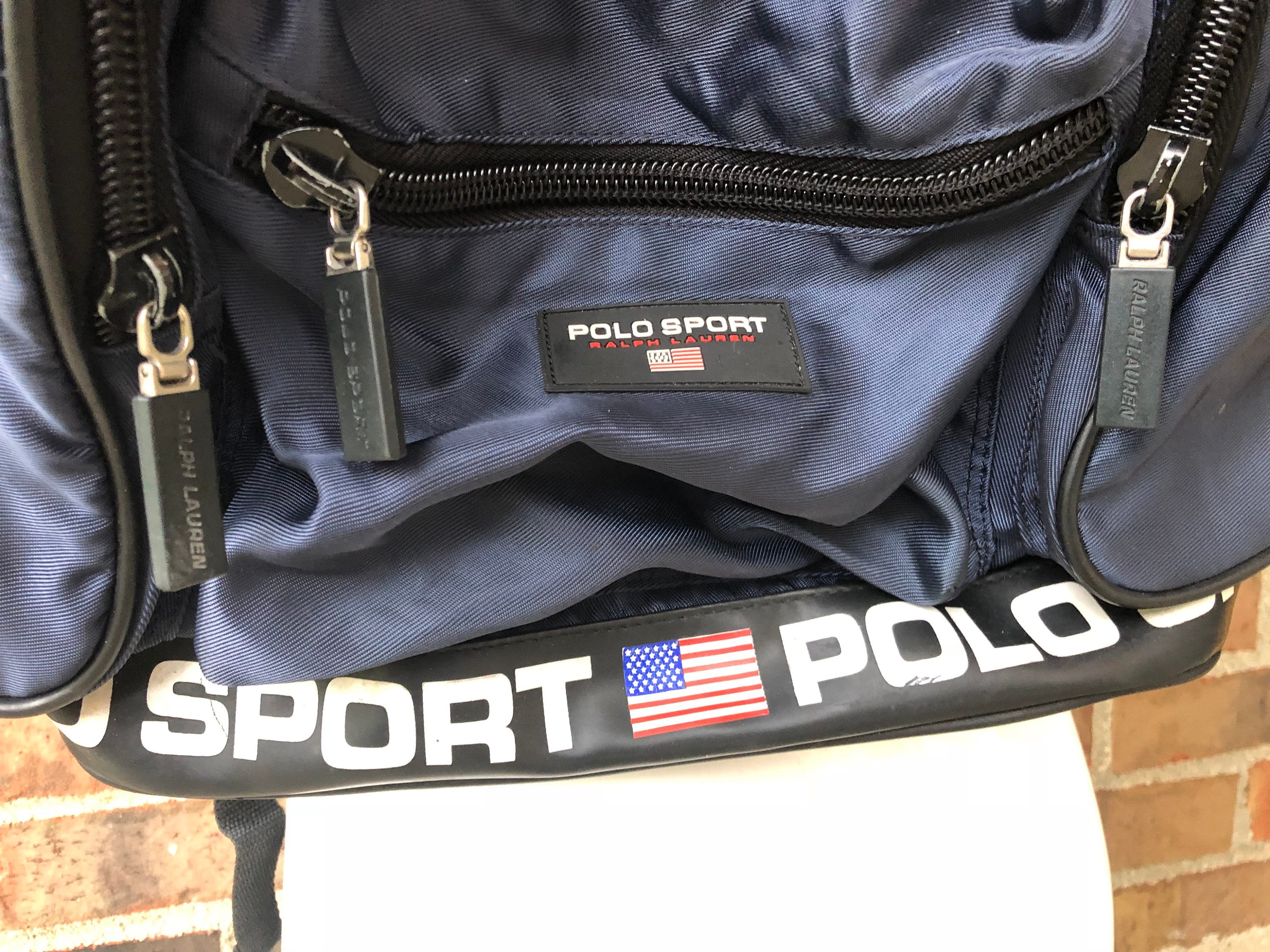 Vintage 90's Ralph Lauren Polo Sport Blue Backpack. In Great Condition! See  Pics