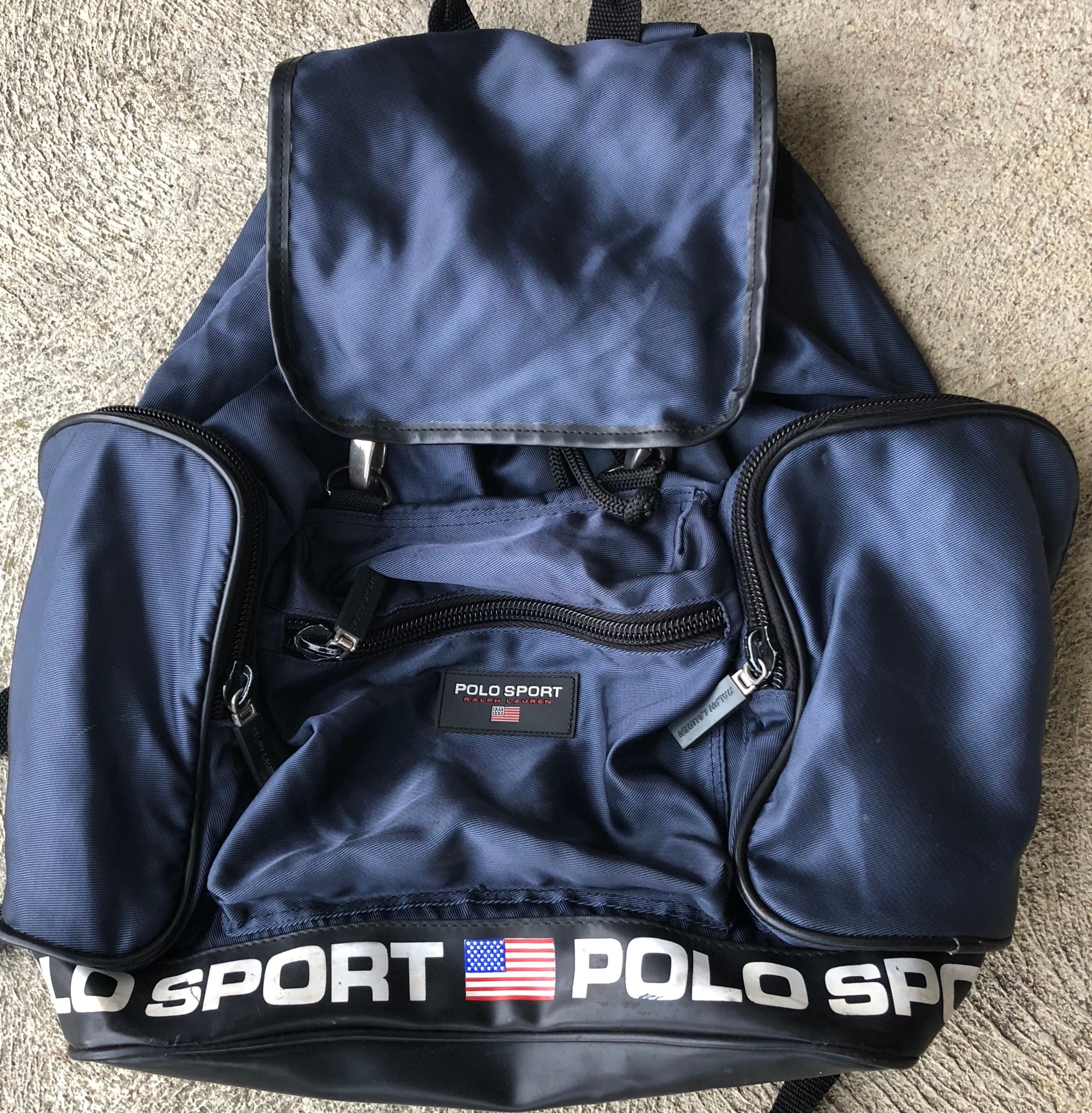 Vintage 90's Ralph Lauren Polo Sport Blue Backpack. In Great Condition! See  Pics