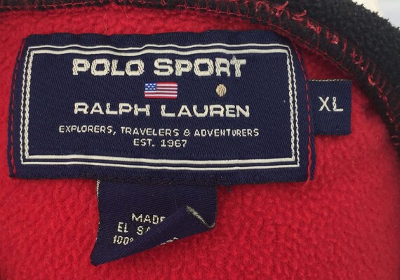 Polo Sport red vneck fleece sweater sweatshirt XL… - image 5