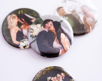 Set di 6 magneti fotografici personalizzati - Ricordi rotondi personalizzati da 2,25" per matrimoni o regali