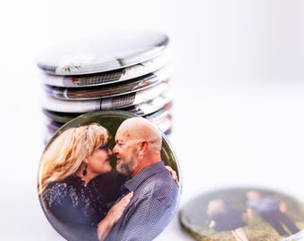 Magneti fotografici personalizzati - Ricordi rotondi personalizzati da 2,25" per matrimoni, eventi o regali