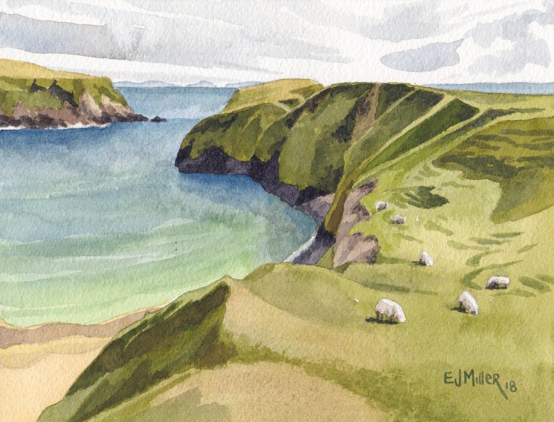 Donegal Ireland Watercolor Art Print, Malin Beg Beach, Wild Atlantic ...