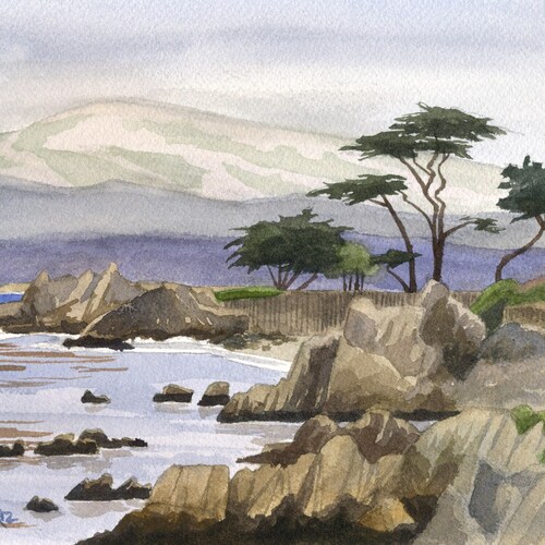 Monterey Bay Art Print Lovers Point Carmel Painting Monterey Etsy