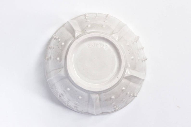 White porcelain soup bowl sea urchin ceramic bowl, handmade white bowl, white noodle bowl, ramen bowl, large bowl, big white bowl image 4