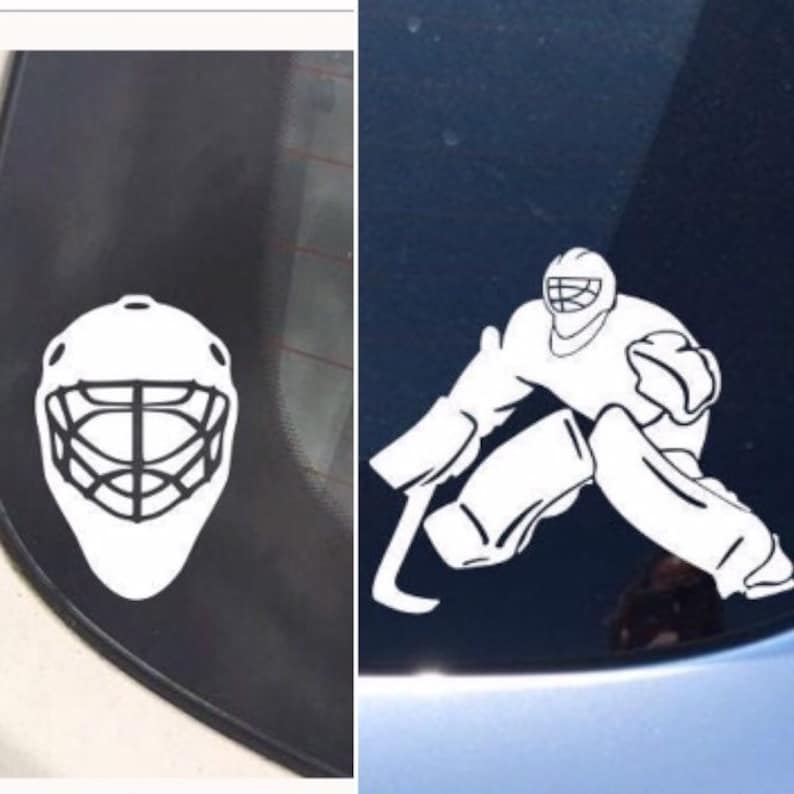 Ice Hockey Netminder and Goalie Mask Vinyl Decals Hockey Etsy