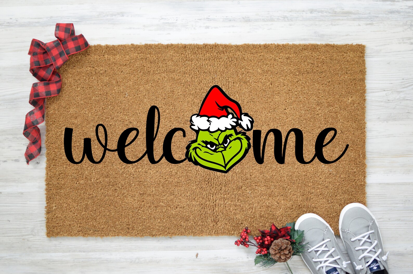 Grinch Christmas Doormat Home Decor Entryway Mat Etsy