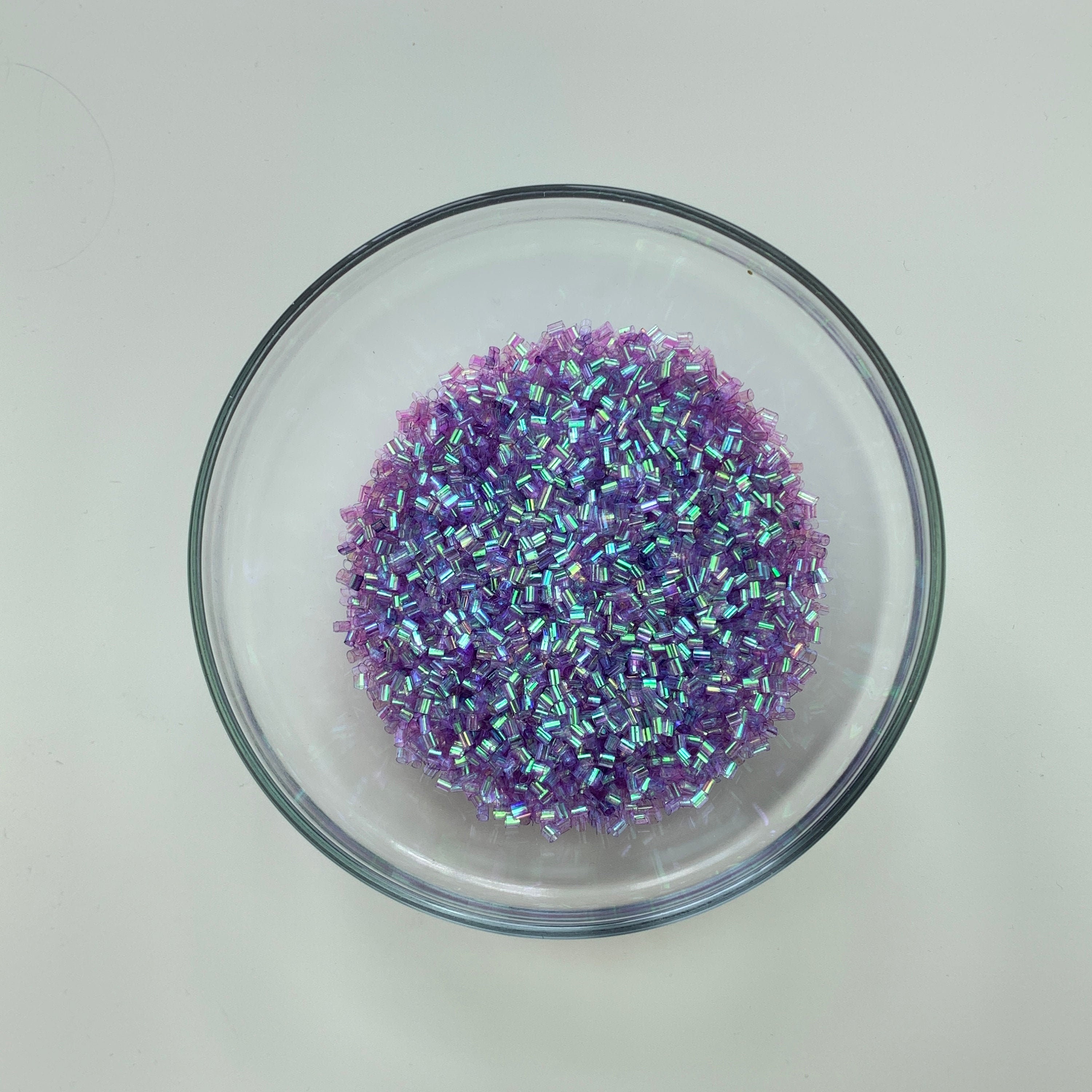 Purple 100g Bingsu Beads Slime Crunchy Iridescent Crafting Slime Supplies  Cut Plastic Straws