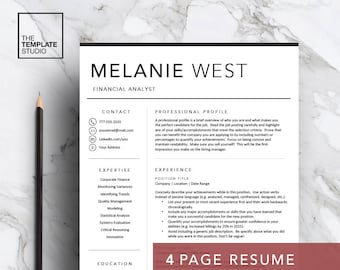 Modern Resume Template | Professional CV Design (Instant Download)