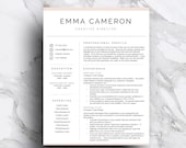 Pink Resume Template Set for Word, Cover Letter (Instant Download)