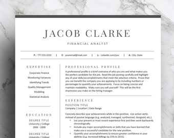 resume cover letter etsy